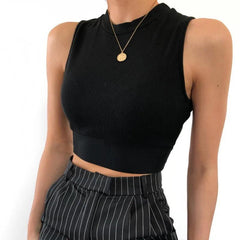 Rebbie Summer Tops - front shot on model, black - Miss Mosa By Akanksha