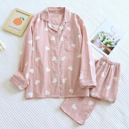 Rebecca Cute Cotton Nightsuits - styled flat-lay shot, pink - Miss Mosa By Akanksha