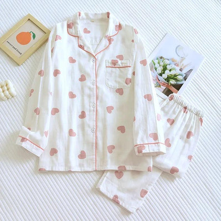 Rebecca Cute Cotton Nightsuits - styled flat-lay shot, white - Miss Mosa By Akanksha