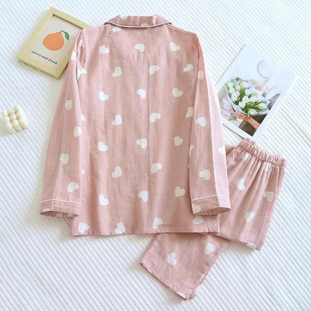 Rebecca Cute Cotton Nightsuits - styled flat-lay shot, pink - Miss Mosa By Akanksha