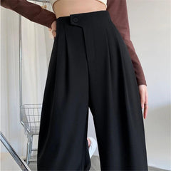 Redra Buttoned High Waist Pants - front shot on model, black - Miss Mosa By Akanksha