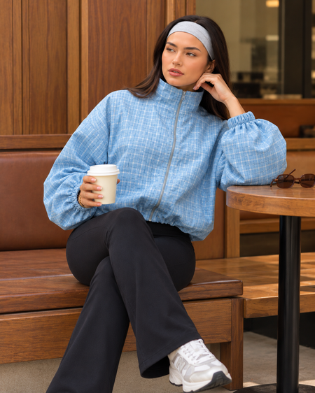 Faro Check Crop Windbreaker Jacket