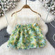 Reming 3D Floral Blouse - front shot on hanger, multicolour - Miss Mosa By Akanksha