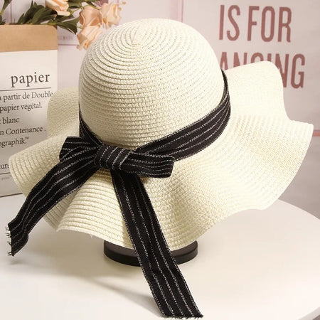 Remo Summer Holiday Straw Hat - product shot, white - Miss Mosa By Akanksha