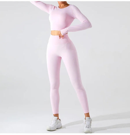 Remy Premium Activewear Set - front shot on model, pink - Miss Mosa By Akanksha