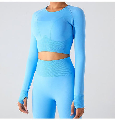 Remy Premium Activewear Set In Sky Blue - front shot on model - Miss Mosa By Akanksha