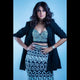 Rhinestone Bustier - front shot on model, black and silver - Miss Mosa By Akanksha