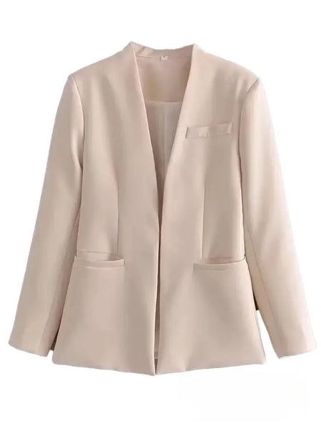 Ridley Premium Suit Set - Blazer and Pants - flat-lay product shot, beige - Miss Mosa By Akanksha