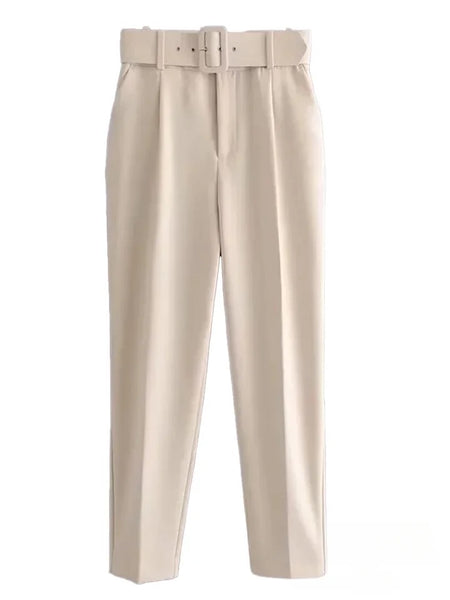 Ridley Premium Suit Set - Blazer and Pants - flat-lay product shot, beige - Miss Mosa By Akanksha