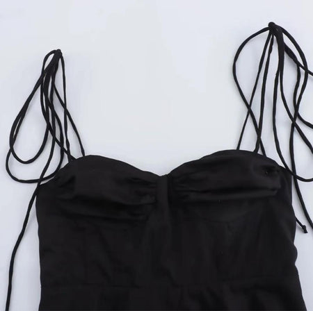 Rima Summer Statement Top - close-up flat-lay of neckline, black - Miss Mosa By Akanksha