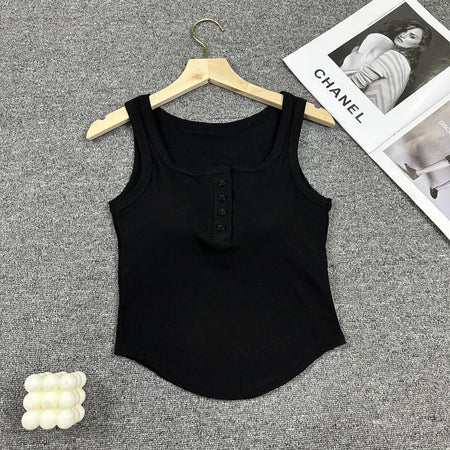 Rina Summer Top In Black - front flat-lay product shot on hanger - Miss Mosa By Akanksha