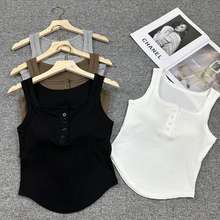 Rina Summer Top In Black - flat-lay group shot on hangers - Miss Mosa By Akanksha