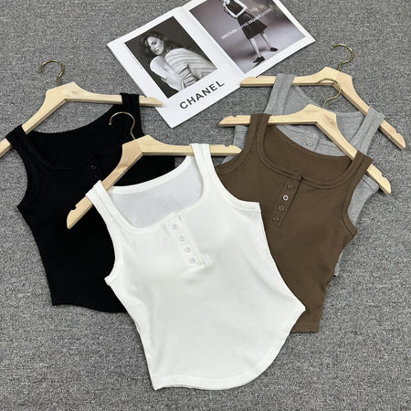 Rina Summer Top In Black - flat-lay group shot on hangers - Miss Mosa By Akanksha