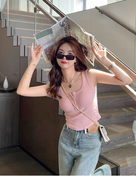 Rina Summer Top In Pink - front shot on model - Miss Mosa By Akanksha