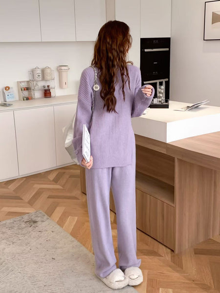 Rio Luxe Winter Coord Set - Tracksuit - full-length side shot on model, brown - Miss Mosa By Akanksha