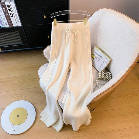 Rio Luxe Winter Coord Set - Tracksuit - flat-lay shot of trousers on hanger, cream - Miss Mosa By Akanksha