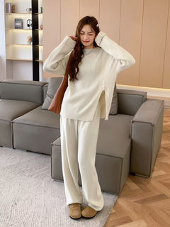 Rio Luxe Winter Coord Set - Tracksuit - full-length front shot on model, lilac - Miss Mosa By Akanksha