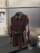 Robbie Two Piece Set with Belt - front shot on hanger, brown - Miss Mosa By Akanksha