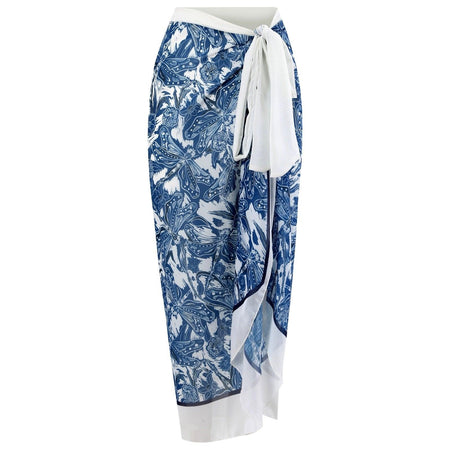 Robert Swimsuit with Sarong - flat-lay product shot, blue - Miss Mosa By Akanksha
