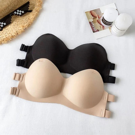 Roder Backless Seamless Bralettes - flat-lay product shot, nude - Miss Mosa By Akanksha