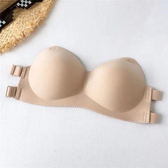 Roder Backless Seamless Bralettes - flat-lay product shot, nude - Miss Mosa By Akanksha