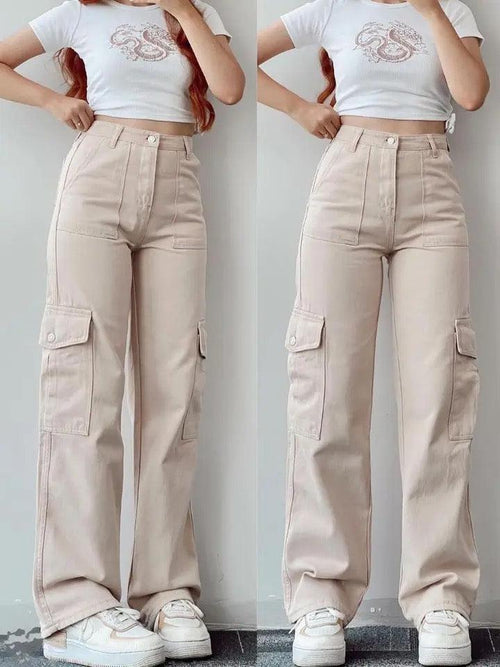 Roderno Cargo Statement Pants In Beige