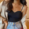 Rome Tank Tops with Inbuilt Bra In Black - XL
