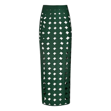 Romeo 2 pcs Swimsuit With Skirt - flat-lay shot, dark green - Miss Mosa By Akanksha