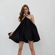 Romilly Halter neck Dress - front shot on model, black - Miss Mosa By Akanksha