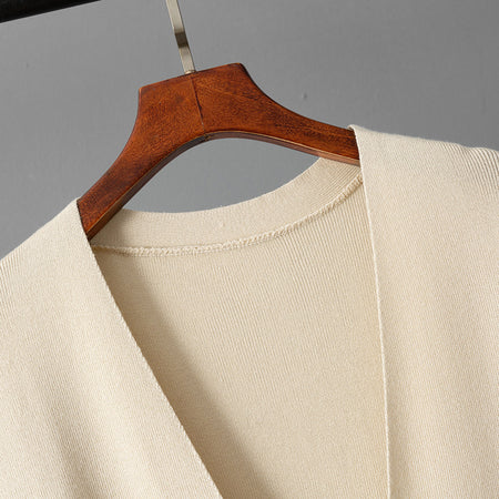 Romy Luxe Winter Dress With Cape - close-up of neckline detail, cream - Miss Mosa By Akanksha