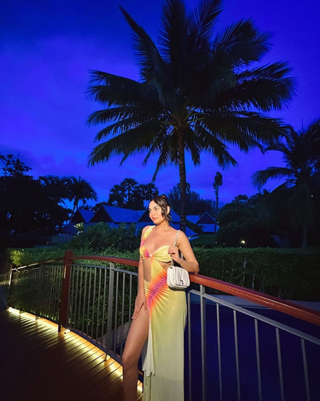 Rooz Summer Resortwear Dress - full-length shot on model, multicolour - Miss Mosa By Akanksha