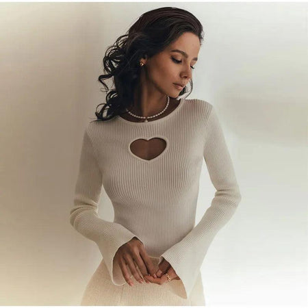 Roseline Heart Statement Top - front shot on model, cream - Miss Mosa By Akanksha