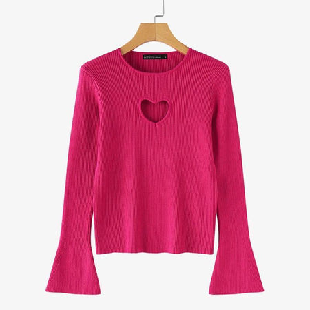Roseline Heart Statement Top - front shot on hanger, pink - Miss Mosa By Akanksha