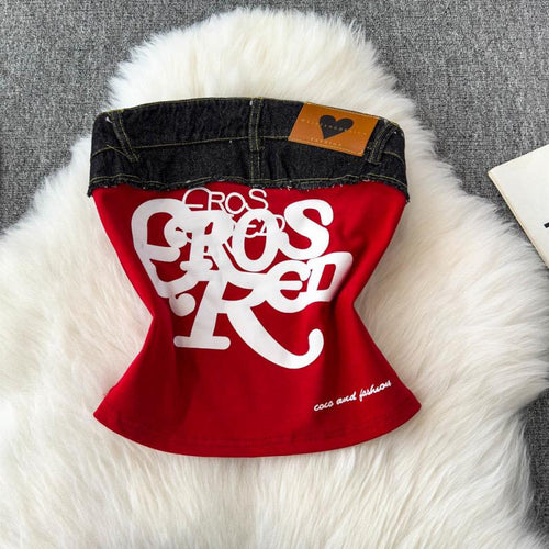 Ross Offshoulder Crop Top In Red