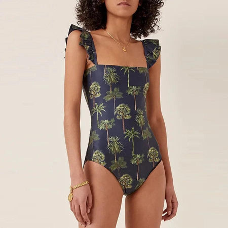 Ruby One Piece Swimsuit - front shot on model, navy - Miss Mosa By Akanksha