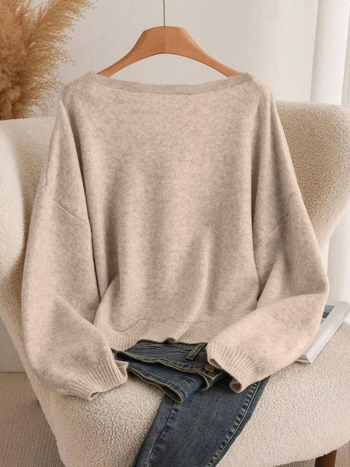 Rylee Bow Oversized Cardigan In Brown