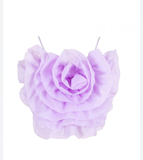 Sage Statement Floral Top In Lilac
