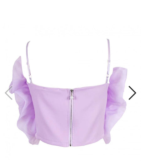 Sage Statement Floral Top In Lilac - back shot on mannequin - Miss Mosa By Akanksha