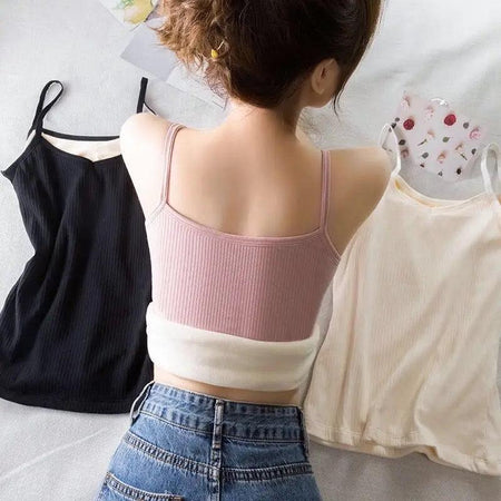 Saler Warm Tank Tops with Fleece Lining - back shot on model, pink - Miss Mosa By Akanksha