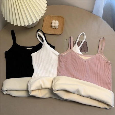 Saler Warm Tank Tops with Fleece Lining - styled flat-lay shot, multicolour - Miss Mosa By Akanksha