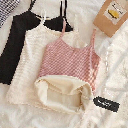 Saler Warm Tank Tops with Fleece Lining - styled flat-lay shot, multicolour - Miss Mosa By Akanksha