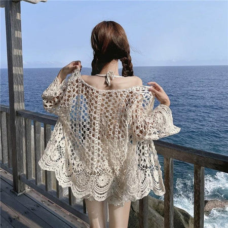 Sally 3 Piece Coord Set In Beige - back shot on model, beige - Miss Mosa By Akanksha