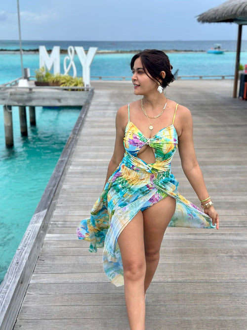Salome Cutout Swimsuit With Skirt