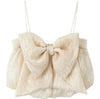 Sama Bow Crop Top In Beige - M