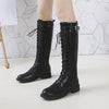 Samai Laceup Platform Boots In Black - 37