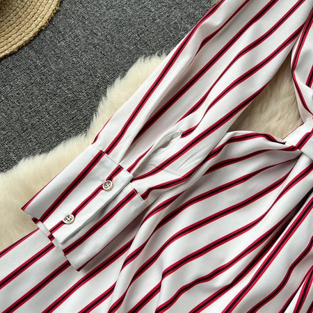 Samaika Luxe Scarf Summer Dress - close-up of cuff, red - Miss Mosa By Akanksha