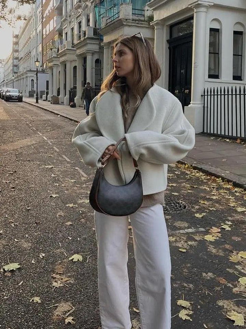 Samuel Warm Wool Premium Luxe Short Coat In Beige