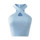 Sansa Statement Summer Tank Top - flat-lay product shot, blue - Miss Mosa By Akanksha