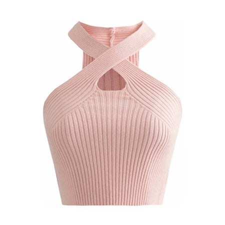 Sansa Statement Summer Tank Top - flat-lay product shot, pink - Miss Mosa By Akanksha