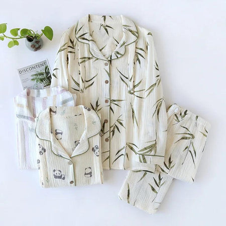 Selena Cotton Crepe Nightsuits In Off-White - flat-lay product shot, off-white - Miss Mosa By Akanksha